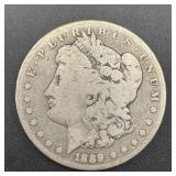 1889-cc Morgan Silver Dollar Key Date. Mintage 350