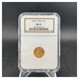 2001 $5 Gold Eagle Ms70 Ngc Graded Coin.