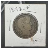 1892 Barber Silver Half Dollar.