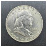 1948 Franklin Silver Half Dollar.