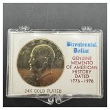1776-1976 Gold Plated Ike Dollar Memento.