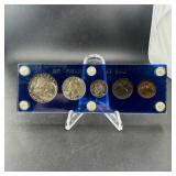 1962 U.s. Proof Set Blue Holder With Silver Coins.