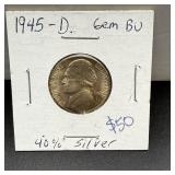 1945-D Jefferson Nickel higher grade.