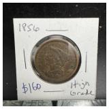 1856 Large Cent, higher grade.