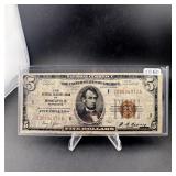 1929 $5 Federal Reserve Bank of Minneapolis Minnes