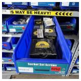 Bin With Assorted Hardware Items. See Photo. Pleas