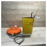 Ice Fishing Lot ï¿½ Heater seat, pail seat with rods