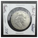 1962-d Franklin Silver Half Dollar ï¿½ 90% Silver.