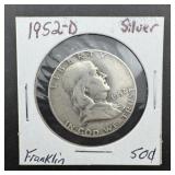1952-d Franklin Silver Half Dollar