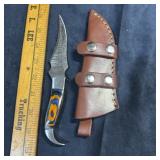 New Damascus knife with approximately 4-inch blade