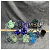 Mixed Colored Glass & Small Decor Assortment