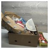 Box of Miscellaneous Christmas Supplies and Decora
