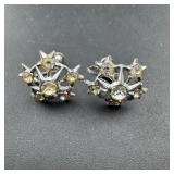 Vintage Rhinestone Earrings - As shown.