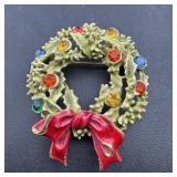 ART Vintage Wreath Brooch - As shown.