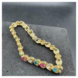 Vintage Multi Colored Rhinestone Bracelet