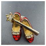 Vintage Red Shoes And Wand Pin