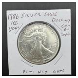 1986 American Silver Eagle ï¿½ Gem Bu ï¿½ First Year ï¿½
