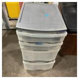 Four-Door Plastic Storage Cabinet - One wheel loos
