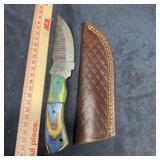 MHS Cutlery Damascus Steel Knife with Sheath