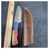 MHS Cutlery Damascus Steel Knife with Sheath