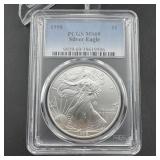 1998 Pcgs Ms69 American Silver Eagle ï¿½ 1 Oz .999 F
