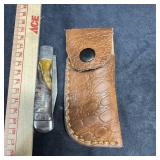 MHS Cutlery Damascus steel folding knife. Includes