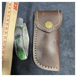 MHS Cutlery Damascus steel folding knife. Includes