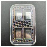 4-piece 1 Gram Valcambi .999 Fine Silver Bars In C