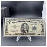 1953 $5 Silver Certificate Blue Seal Note ï¿½ United