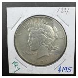 1921 Peace Silver Dollar High Relief ï¿½ Better Grad