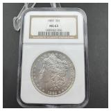 1885 Ngc Ms63 Morgan Silver Dollar.