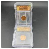 2025 Lincoln Cent 2-coin Set ï¿½ Icg Ms66rd ï¿½ Last Y