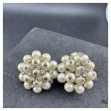 Vintage Pearl Clip-On Earrings - As shown.
