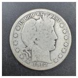 1912-s Barber Silver Half Dollar ï¿½ 90% Silver U.s.