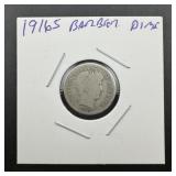 1916-s Barber Silver Dime