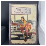 Tire Service 8x12 Metal Tin Sign.