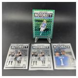 Four Card Notoriety & Parallel Football Lot - Incl