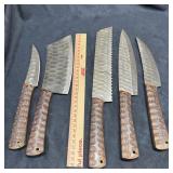 5-Piece Damascus Steel Knife Set with Roll Case