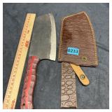 Hard Steel Cleaver with Sheath