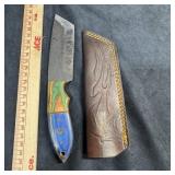 MHS Cutlery Damascus Steel Knife with Sheath