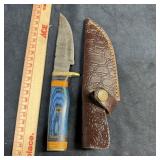 MHS Cutlery Damascus Steel Knife with Sheath
