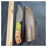 MHS Cutlery Damascus Steel Knife with Sheath