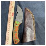 MHS Cutlery Damascus Steel Knife with Sheath