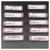 (10ï¿½ Bid) 2025-d Lincoln Cents ï¿½ Bu Rolls. Ten Rol