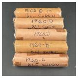 (5ï¿½ Bid) 1960-d Lincoln Memorial Cent Rolls ï¿½ All