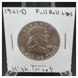 1961-d Benjamin Franklin Silver Half Dollar - Note