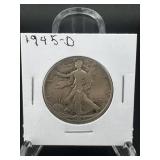 1945-d Walking Liberty Silver Half Dollar - Denver