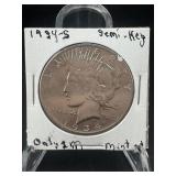 1934-s Peace Silver Dollar ï¿½ Semi?key Date ï¿½ San F