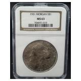 1921 Morgan Silver Dollar ï¿½ Ngc Ms63 ï¿½ Final Year