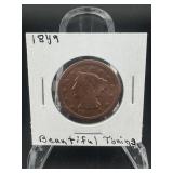 1847 Large Cent ï¿½ Braided Hair Type; Attractive Ea
